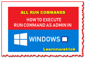 All RUN Command List for Windows
