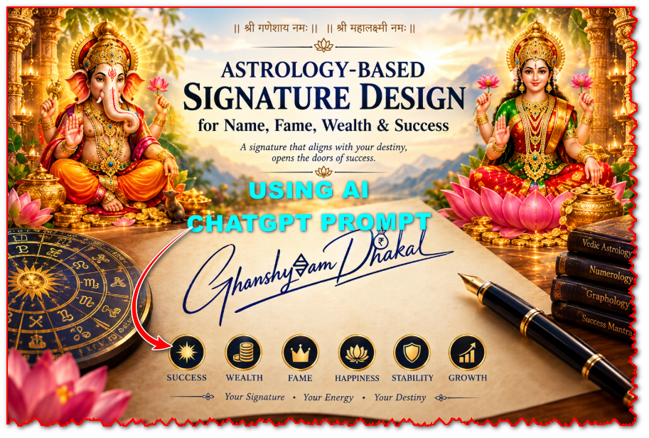 Astrology-based signature design for name fame wealth and success